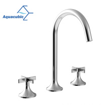 Aquacubic High Arc Slim Widespread Fancy Lavatory Basin Bathroom Faucet 8" Widespread